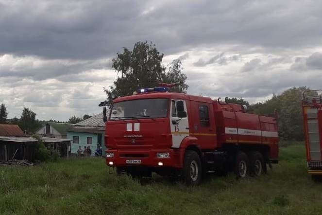 Пожар в д. Малая Романовка Щигровского района Курской области